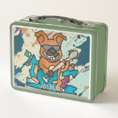 Lunch Box Chien de rue rétro avec guitare | Drôle (Dos)