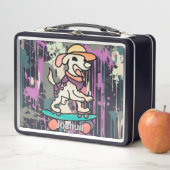 Lunch Box Chien de rue rétro sur skateboard | Drôle (En situation)