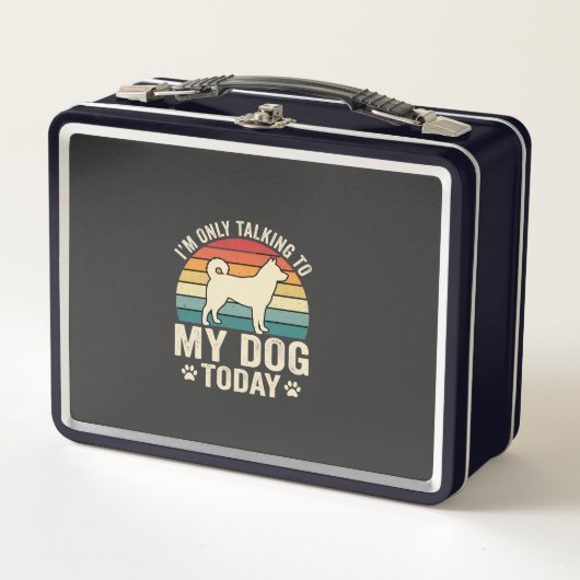 Lunch Box Chien Drôle Parlant Rétro Coucher de Soleil (Devant)