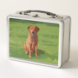 Lunch Box Chien du Labrador jaune rouge renard