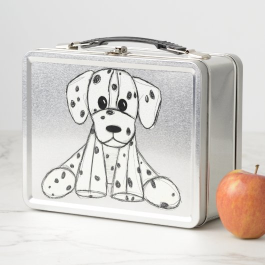 Lunch Box Chien en dalmate dessin simple noir (En situation)