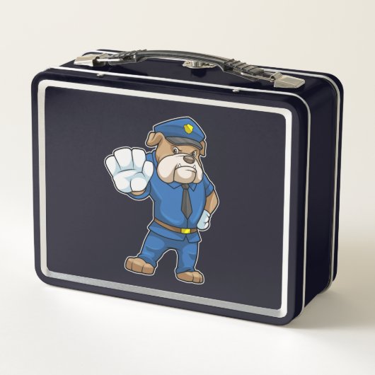 Lunch Box Chien en policier avec uniforme (Dos)