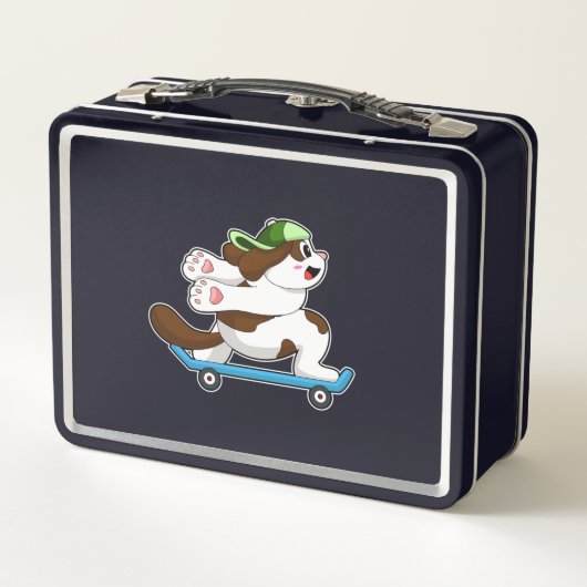Lunch Box Chien en Skate avec Skateboard (Dos)