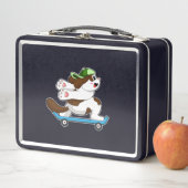 Lunch Box Chien en Skate avec Skateboard (En situation)