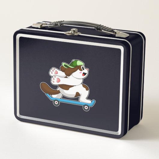Lunch Box Chien en Skate avec Skateboard (Devant)