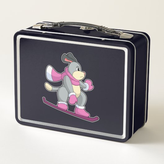 Lunch Box Chien en Snowboardeur avec Sonowboard (Dos)