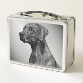 Lunch Box Chien géométrique gris (Dos)