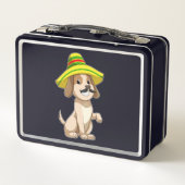 Lunch Box Chien mexicain avec casquette de paille (Dos)