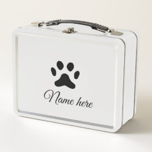 Lunch Box Chien patte noir animal ajouter nom texte animal p