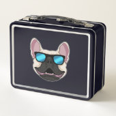 Lunch Box Chien-taureaux français avec lunettes de soleil (Dos)