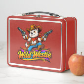 Lunch Box Chien Westie Cowboy Design Original (En situation)