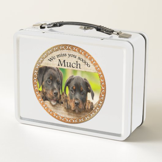 Lunch Box Chiens de chiot mignons avec un visage triste (Dos)