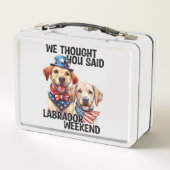 Lunch Box Chiens du Labrador patriotique Citation d'Humour d (Dos)