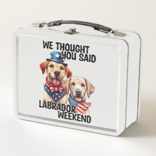 Lunch Box Chiens du Labrador patriotique Citation d'Humour d