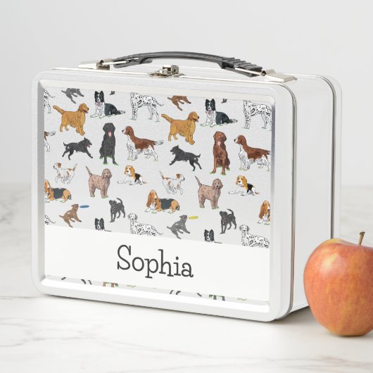 Lunch Box Chiens mignons personnalisés illustrations Motif (En situation)