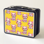 Lunch Box Chiens roses mignons - Jaune (Dos)
