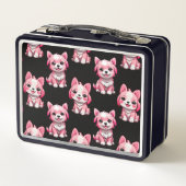 Lunch Box Chiens roses mignons - Noir (Dos)