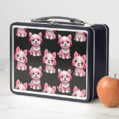 Lunch Box Chiens roses mignons - Noir (En situation)