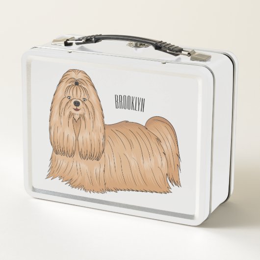 Lunch Box Chih tzu long cheveux dessin de chien (Dos)