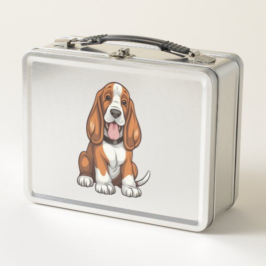 Lunch Box Chiot Kawaii Basset (Devant)