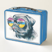 Lunch Box Chiot tropical d'aquarelle (Dos)
