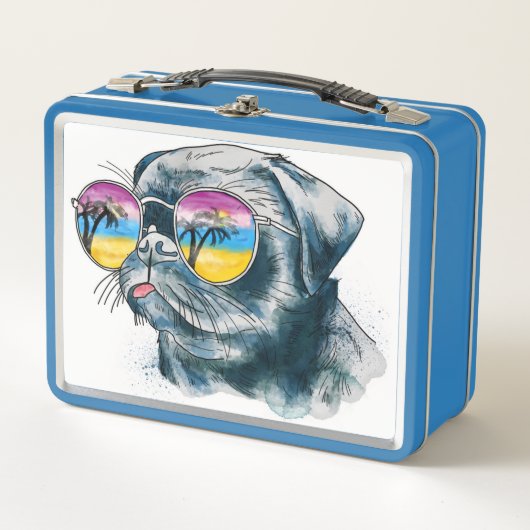 Lunch Box Chiot tropical d'aquarelle (Devant)