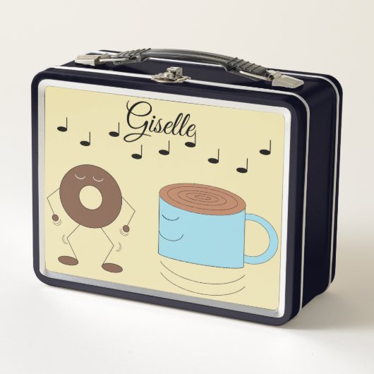 Lunch Box Chocolat Frosted Donut & Coffee Mug Danser : (Devant)
