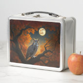 Lunch Box Chouette à cornes en automne (En situation)