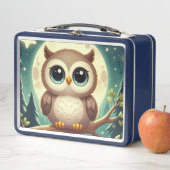 Lunch Box Chouette bébé la nuit avec lune (En situation)