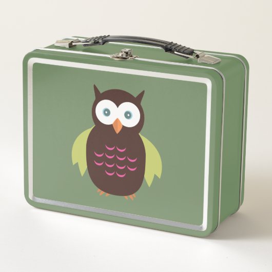 Lunch Box Chouette Brown et verte (Devant)
