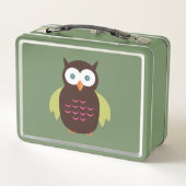 Lunch Box Chouette Brown et verte (Dos)