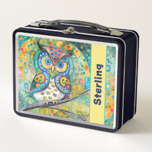 Lunch Box Chouette colorée fun Klimt Enfants Personnalisé