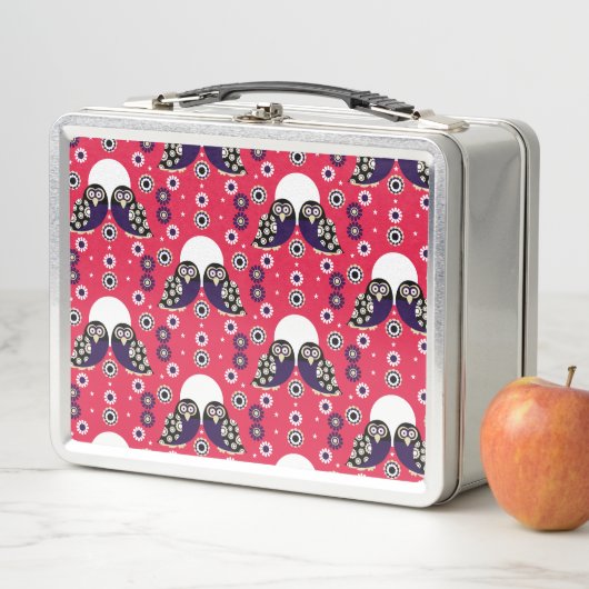 Lunch Box Chouette d'art populaire (En situation)