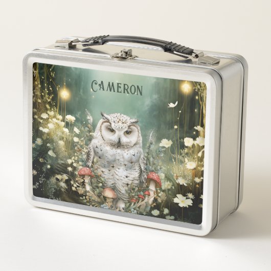 Lunch Box Chouette forestière enchantée personnalisée (Devant)