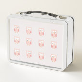Lunch Box 'Chouette rose', filles customisées mignonnes et c (Dos)