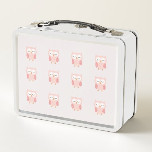Lunch Box 'Chouette rose', filles customisées mignonnes et c (Dos)