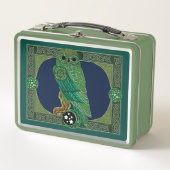 Lunch Box Chouette verte celtique (Devant)