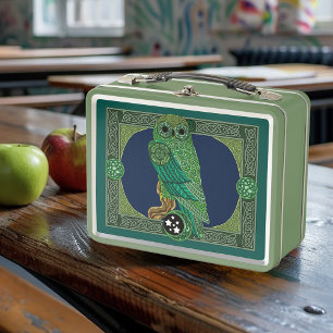 Lunch Box Chouette verte celtique