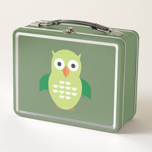Lunch Box Chouette verte et verte (Devant)