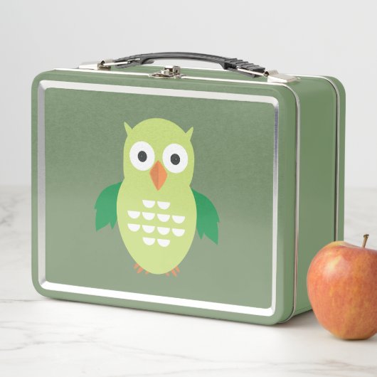 Lunch Box Chouette verte et verte (En situation)