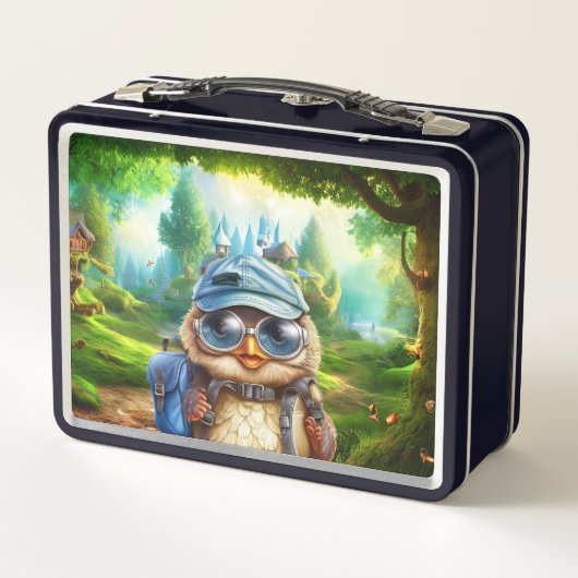 Lunch Box Chouette voyageuse dans une forêt enchantée (Dos)