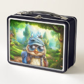 Lunch Box Chouette voyageuse dans une forêt enchantée (Devant)