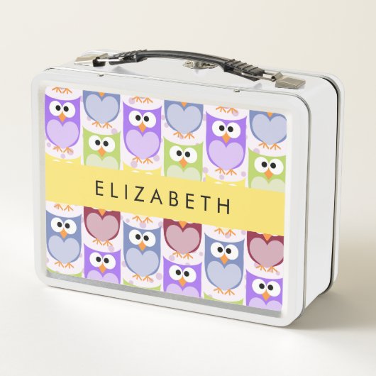 Lunch Box Chouettes mignonnes, Chouette Motif, Chouettes col (Dos)