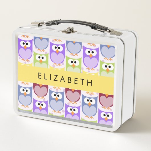 Lunch Box Chouettes mignonnes, Chouette Motif, Chouettes col (Devant)