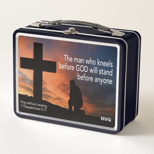 Lunch Box Christian Monogram PRAY WITHOUT CEASING Cabin (Devant)