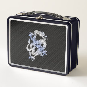 Lunch Box Chrome comme Dragon sur Black Snake Peau Imprimer
