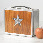 Lunch Box Chrome Comme étoile nautique sur Décor en teck (En situation)