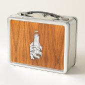 Lunch Box Chrome comme phare sur bois de teck (Dos)