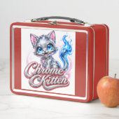 Lunch Box CHROME KITTEN Cartable rouge (En situation)