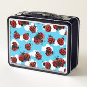 Lunch Box Ciel Bleu Nuages Bleu Rouge coccinelle (Dos)